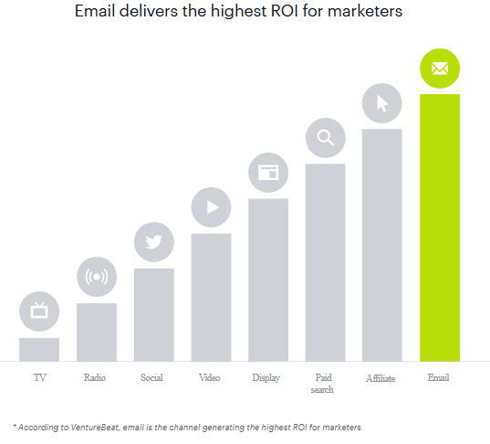 A graph showing what content format delivers the highest ROI.